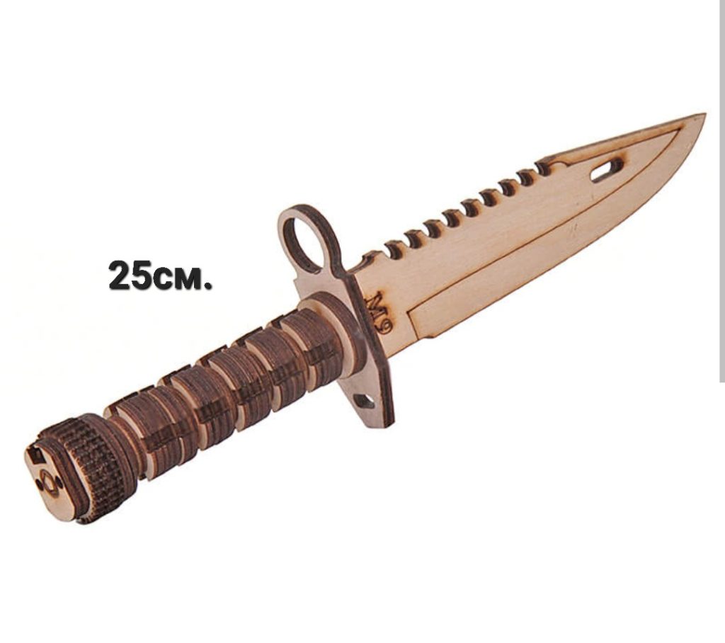Деревянный нож”М-9″(Белый) 25см.